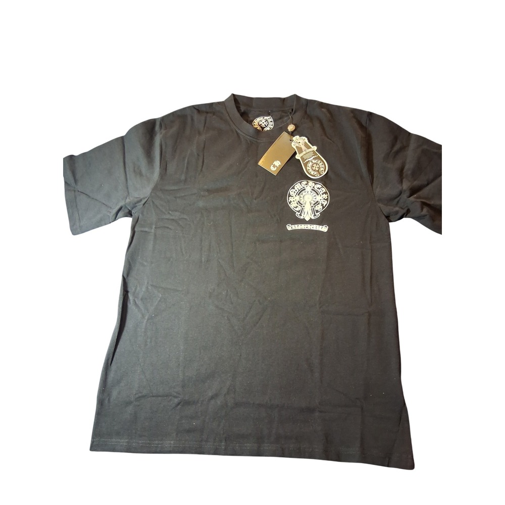 Chrome Hearts Horseshoe Cross Logo Black T-Shirt Mens XL K6013-A Made in USA